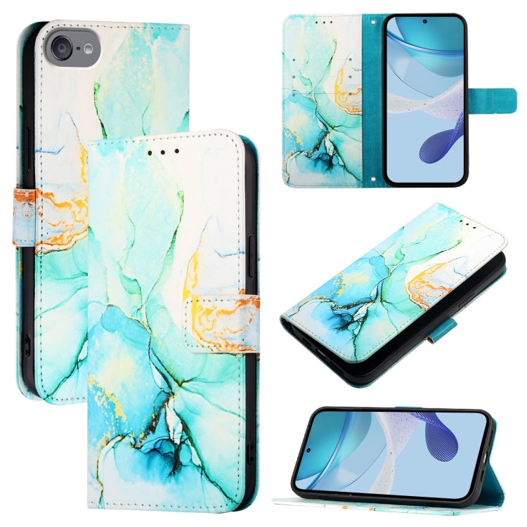 PT003 Marmormuster Flip Leder Handyhülle, für iPhone 15 Pro Max, für iPhone 15 Pro, für iPhone 15 Plus, für iPhone 15, für iPod Touch 7 / 6 / 5