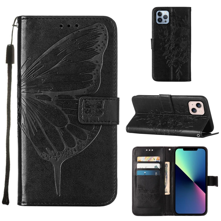 Geprägte Schmetterlings-Leder-Handyhülle, Für iPhone 15, Für iPod Touch 7 / 6 / 5