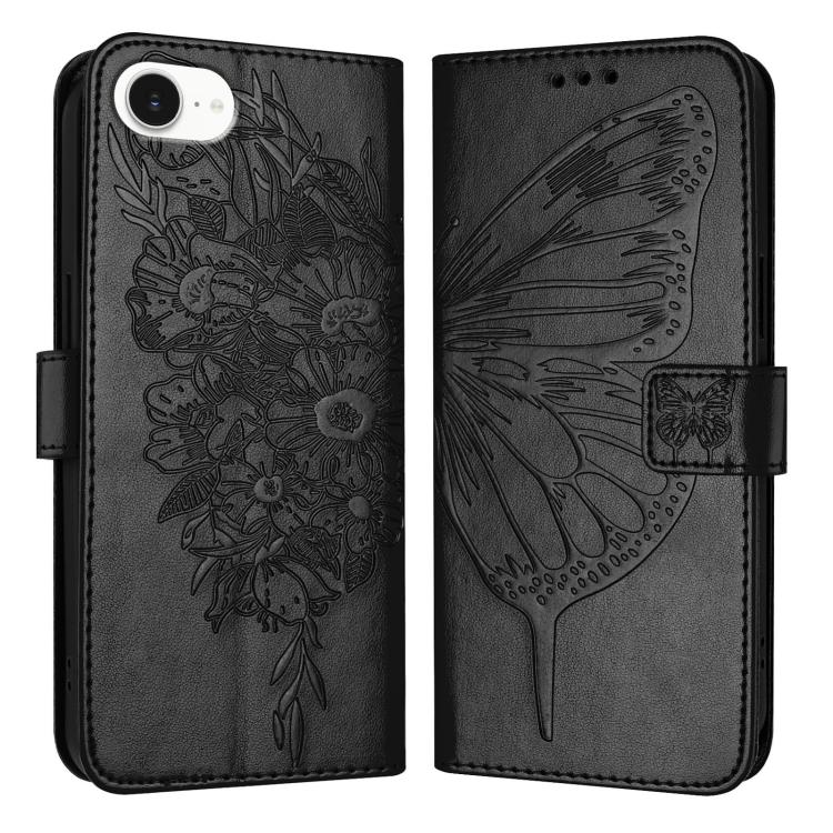 Geprägte Schmetterlings-Lederhülle, Für iPhone 17e / 16e, Für iPhone 17 Pro Max, Für iPhone 17 Pro, Für iPhone 17, Für iPhone Air, Für iPhone 16 Pro Max