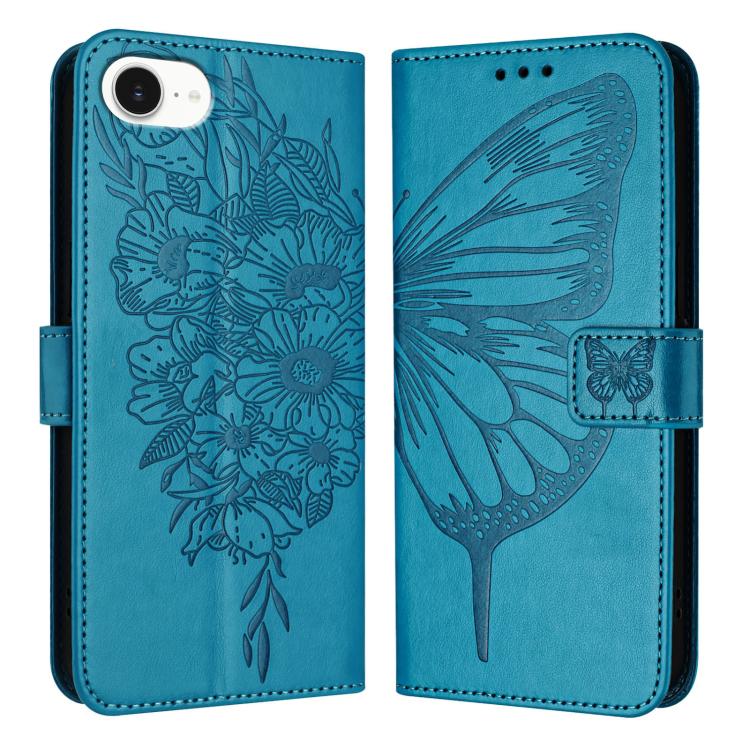 Geprägte Schmetterlings-Lederhülle, Für iPhone 17e / 16e, Für iPhone 17 Pro Max, Für iPhone 17 Pro, Für iPhone 17, Für iPhone Air, Für iPhone 16 Pro Max