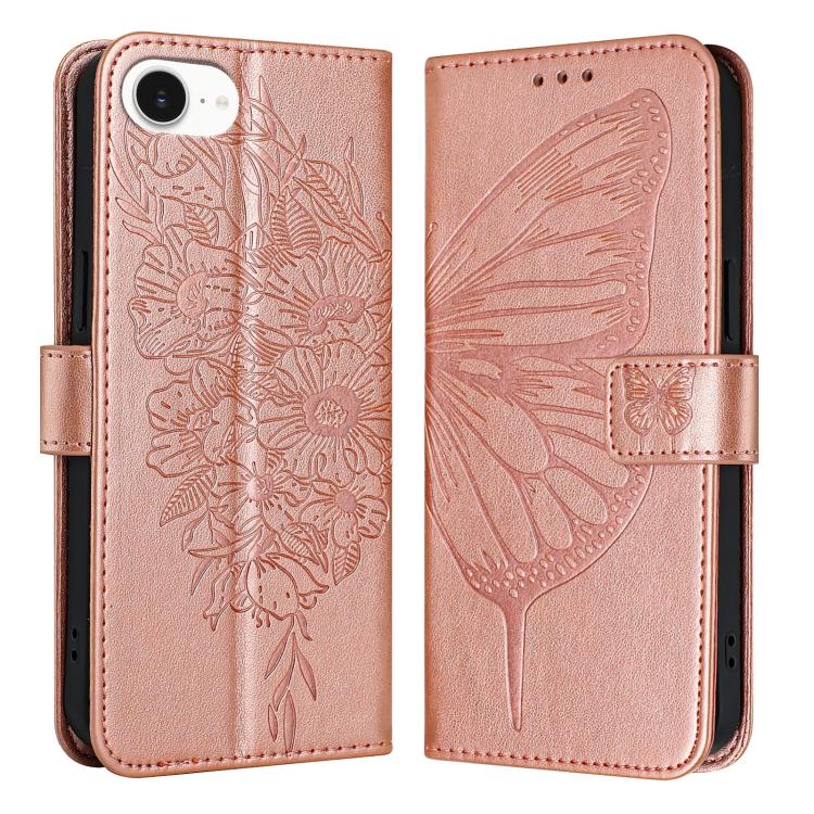 Geprägte Schmetterlings-Lederhülle, Für iPhone 17e / 16e, Für iPhone 17 Pro Max, Für iPhone 17 Pro, Für iPhone 17, Für iPhone Air, Für iPhone 16 Pro Max