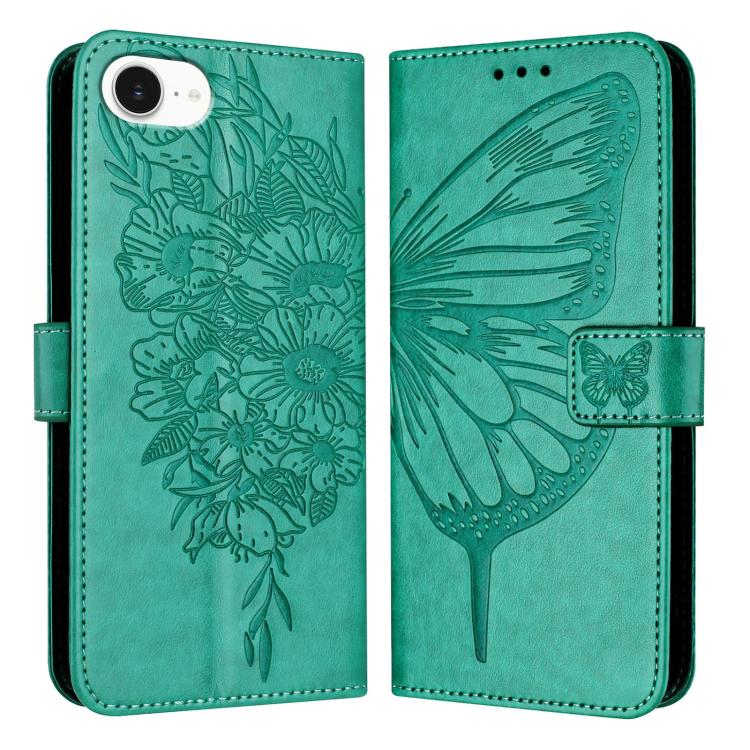 Geprägte Schmetterlings-Lederhülle, Für iPhone 17e / 16e, Für iPhone 17 Pro Max, Für iPhone 17 Pro, Für iPhone 17, Für iPhone Air, Für iPhone 16 Pro Max