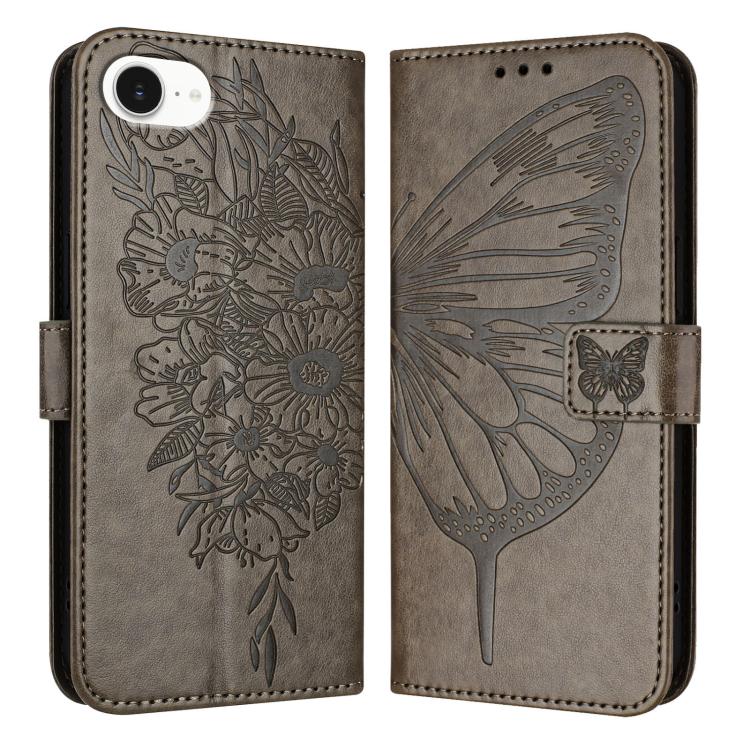 Geprägte Schmetterlings-Lederhülle, Für iPhone 17e / 16e, Für iPhone 17 Pro Max, Für iPhone 17 Pro, Für iPhone 17, Für iPhone Air, Für iPhone 16 Pro Max
