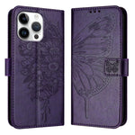 Geprägte Schmetterlings-Lederhülle, Für iPhone 17e / 16e, Für iPhone 17 Pro Max, Für iPhone 17 Pro, Für iPhone 17, Für iPhone Air, Für iPhone 16 Pro Max