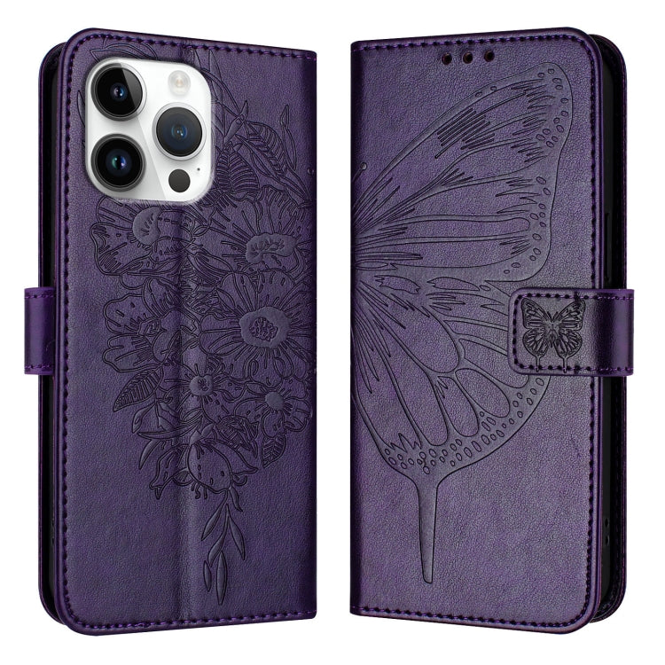 Geprägte Schmetterlings-Lederhülle, Für iPhone 17e / 16e, Für iPhone 17 Pro Max, Für iPhone 17 Pro, Für iPhone 17, Für iPhone Air, Für iPhone 16 Pro Max