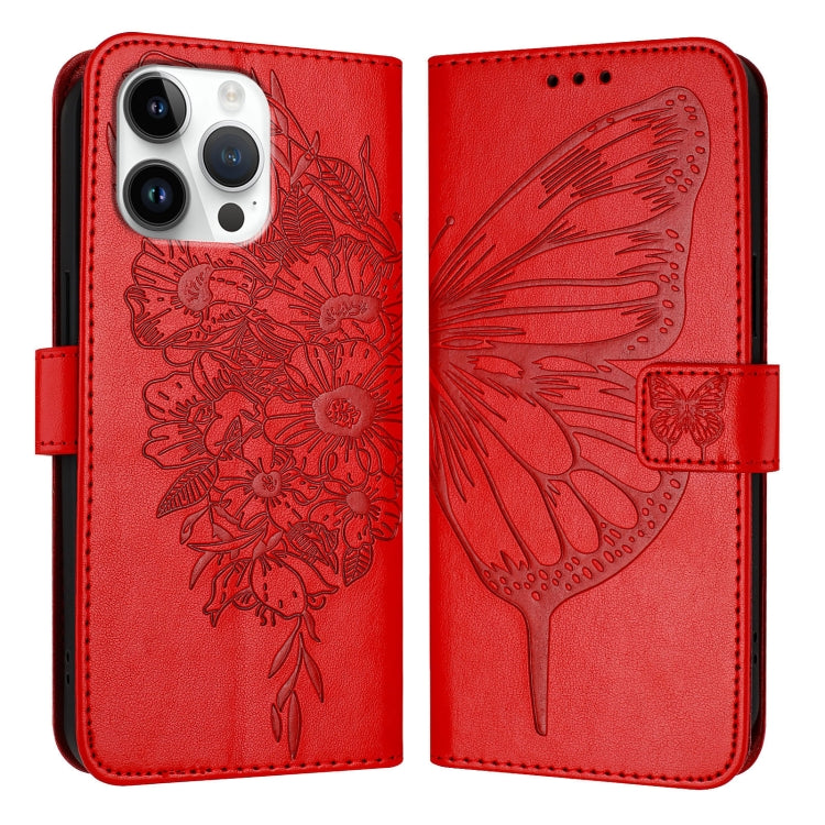 Geprägte Schmetterlings-Lederhülle, Für iPhone 17e / 16e, Für iPhone 17 Pro Max, Für iPhone 17 Pro, Für iPhone 17, Für iPhone Air, Für iPhone 16 Pro Max