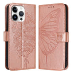 Geprägte Schmetterlings-Lederhülle, Für iPhone 17e / 16e, Für iPhone 17 Pro Max, Für iPhone 17 Pro, Für iPhone 17, Für iPhone Air, Für iPhone 16 Pro Max