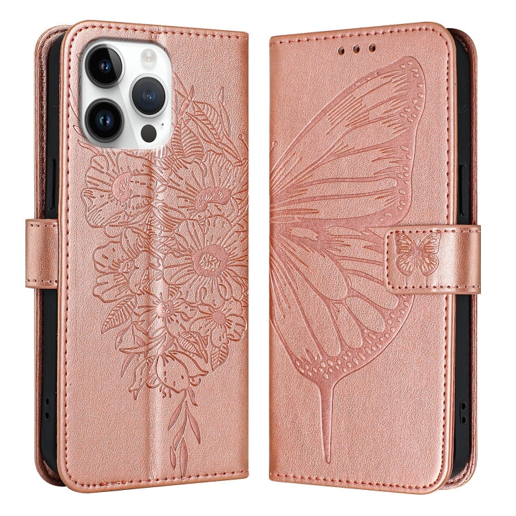 Geprägte Schmetterlings-Lederhülle, Für iPhone 17e / 16e, Für iPhone 17 Pro Max, Für iPhone 17 Pro, Für iPhone 17, Für iPhone Air, Für iPhone 16 Pro Max