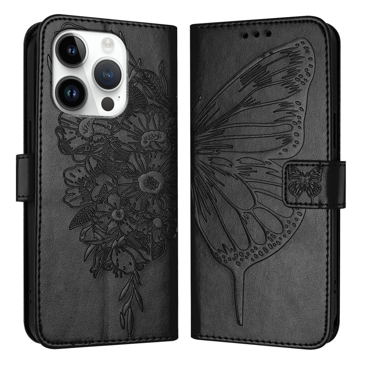 Geprägte Schmetterlings-Leder-Handyhülle, für iPhone 16 Pro, für iPhone 16 Plus, für iPhone 16, für iPhone 15 Pro Max, für iPhone 15 Pro, für iPhone 15 Plus