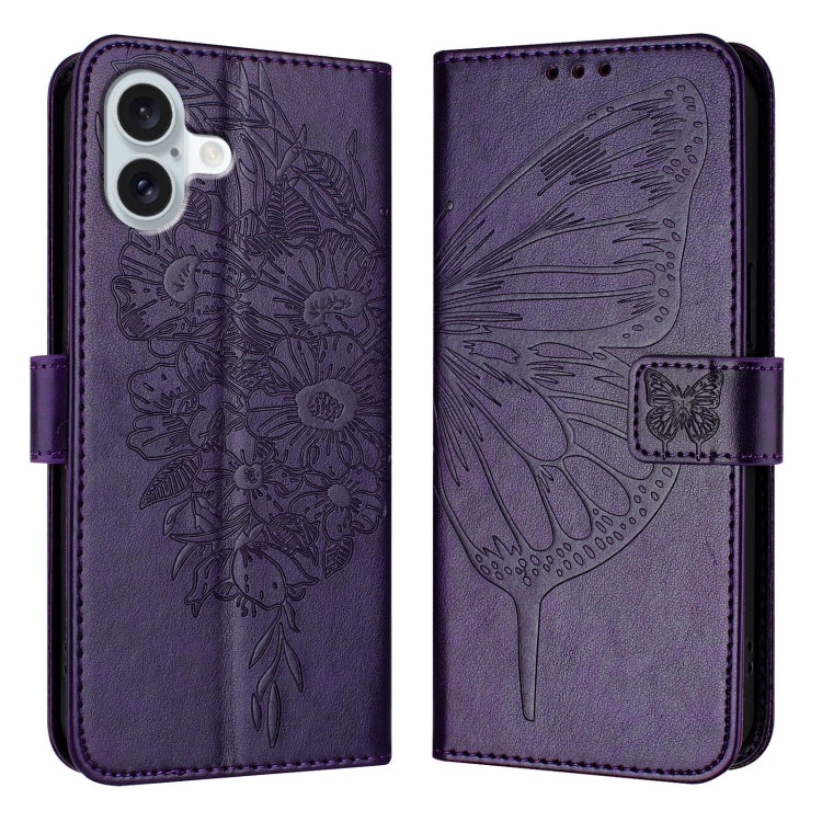 Embossed Butterfly Leather Phone Case, For iPhone 16 Pro, For iPhone 16 Plus, For iPhone 16, For iPhone 15 Pro Max, For iPhone 15 Pro, For iPhone 15 Plus
