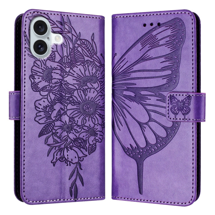 Embossed Butterfly Leather Phone Case, For iPhone 16 Pro, For iPhone 16 Plus, For iPhone 16, For iPhone 15 Pro Max, For iPhone 15 Pro, For iPhone 15 Plus