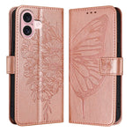 Embossed Butterfly Leather Phone Case, For iPhone 16 Pro, For iPhone 16 Plus, For iPhone 16, For iPhone 15 Pro Max, For iPhone 15 Pro, For iPhone 15 Plus