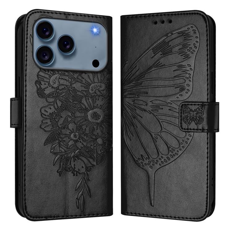 Geprägte Schmetterlings-Lederhülle, Für iPhone 17e / 16e, Für iPhone 17 Pro Max, Für iPhone 17 Pro, Für iPhone 17, Für iPhone Air, Für iPhone 16 Pro Max