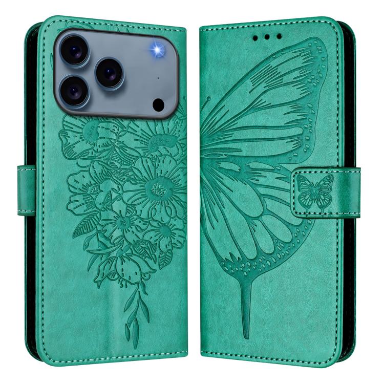 Geprägte Schmetterlings-Lederhülle, Für iPhone 17e / 16e, Für iPhone 17 Pro Max, Für iPhone 17 Pro, Für iPhone 17, Für iPhone Air, Für iPhone 16 Pro Max