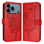 Geprägte Schmetterlings-Lederhülle, Für iPhone 17e / 16e, Für iPhone 17 Pro Max, Für iPhone 17 Pro, Für iPhone 17, Für iPhone Air, Für iPhone 16 Pro Max
