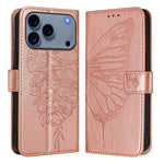 Geprägte Schmetterlings-Lederhülle, Für iPhone 17e / 16e, Für iPhone 17 Pro Max, Für iPhone 17 Pro, Für iPhone 17, Für iPhone Air, Für iPhone 16 Pro Max