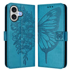 Geprägte Schmetterlings-Lederhülle, Für iPhone 17e / 16e, Für iPhone 17 Pro Max, Für iPhone 17 Pro, Für iPhone 17, Für iPhone Air, Für iPhone 16 Pro Max