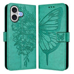 Geprägte Schmetterlings-Lederhülle, Für iPhone 17e / 16e, Für iPhone 17 Pro Max, Für iPhone 17 Pro, Für iPhone 17, Für iPhone Air, Für iPhone 16 Pro Max
