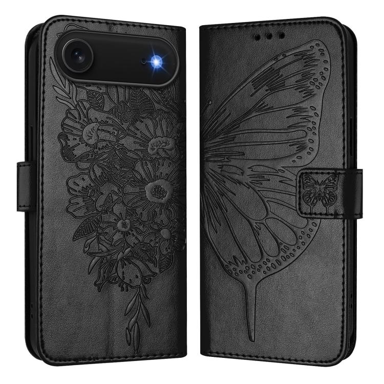 Geprägte Schmetterlings-Lederhülle, Für iPhone 17e / 16e, Für iPhone 17 Pro Max, Für iPhone 17 Pro, Für iPhone 17, Für iPhone Air, Für iPhone 16 Pro Max