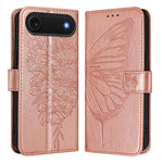 Geprägte Schmetterlings-Lederhülle, Für iPhone 17e / 16e, Für iPhone 17 Pro Max, Für iPhone 17 Pro, Für iPhone 17, Für iPhone Air, Für iPhone 16 Pro Max