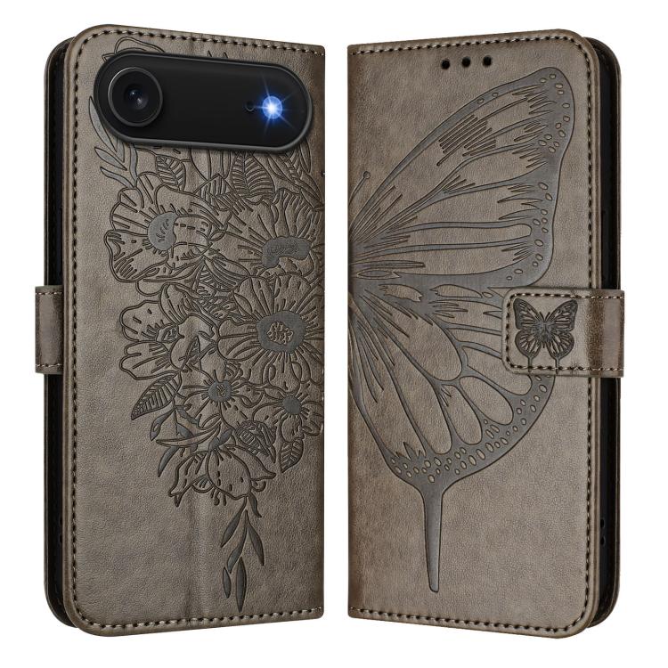 Geprägte Schmetterlings-Lederhülle, Für iPhone 17e / 16e, Für iPhone 17 Pro Max, Für iPhone 17 Pro, Für iPhone 17, Für iPhone Air, Für iPhone 16 Pro Max