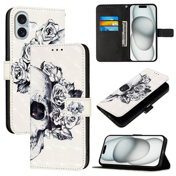 3D Painting Horizontal Flip Leather Phone Case, For iPhone 16 Pro, For iPhone 16 Plus, For iPhone 16, For iPhone 15 Pro Max, For iPhone 15 Pro, For iPhone 15 Plus