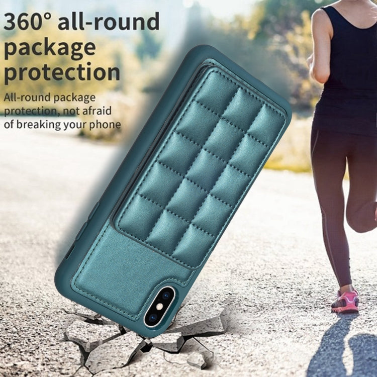 Grid Card Slot Holder Phone Case, For iPhone XS Max, For iPhone 8 Plus / 7 Plus