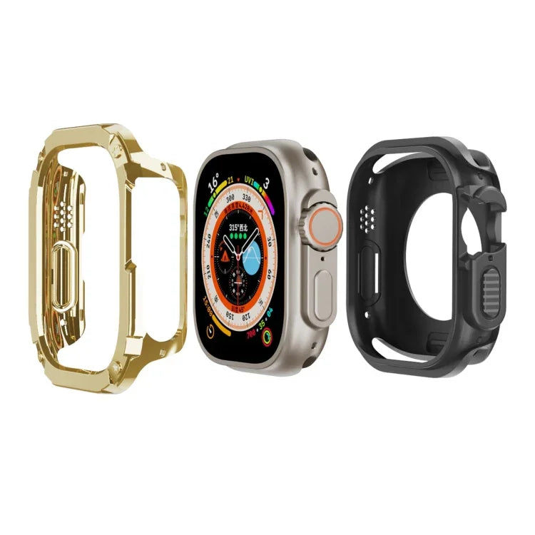 2-in-1 Hybrid-Schutzhülle aus PC und TPU für Apple Watch Series 6/5/4/SE (44 mm), Apple Watch Series 6/5/4/SE (40 mm), Apple Watch Ultra 3/2/1 (49 mm), Apple Watch Series 9/8/7 (45 mm) und Apple Watch Series 9/8/7 (41 mm)