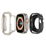 2-in-1 Hybrid-Schutzhülle aus PC und TPU für Apple Watch Series 6/5/4/SE (44 mm), Apple Watch Series 6/5/4/SE (40 mm), Apple Watch Ultra 3/2/1 (49 mm), Apple Watch Series 9/8/7 (45 mm) und Apple Watch Series 9/8/7 (41 mm)