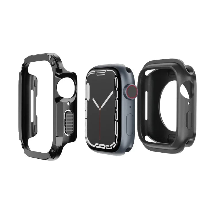 2-in-1 Hybrid-Schutzhülle aus PC und TPU für Apple Watch Series 6/5/4/SE (44 mm), Apple Watch Series 6/5/4/SE (40 mm), Apple Watch Ultra 3/2/1 (49 mm), Apple Watch Series 9/8/7 (45 mm) und Apple Watch Series 9/8/7 (41 mm)