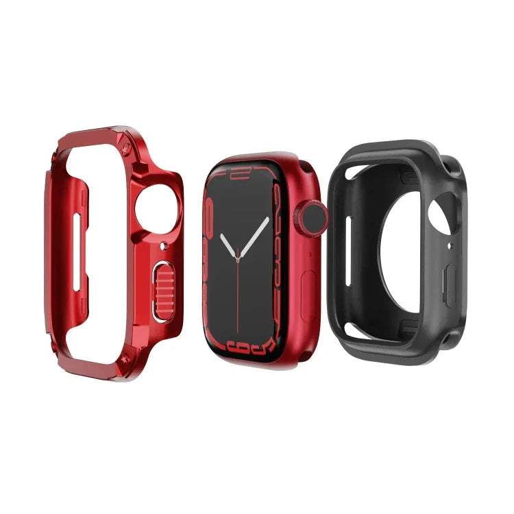 2-in-1 Hybrid-Schutzhülle aus PC und TPU für Apple Watch Series 6/5/4/SE (44 mm), Apple Watch Series 6/5/4/SE (40 mm), Apple Watch Ultra 3/2/1 (49 mm), Apple Watch Series 9/8/7 (45 mm) und Apple Watch Series 9/8/7 (41 mm)