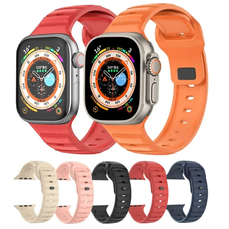 Punktstrukturiertes Fluorkautschuk-Armband, für Apple Watch 42 mm und 38 mm