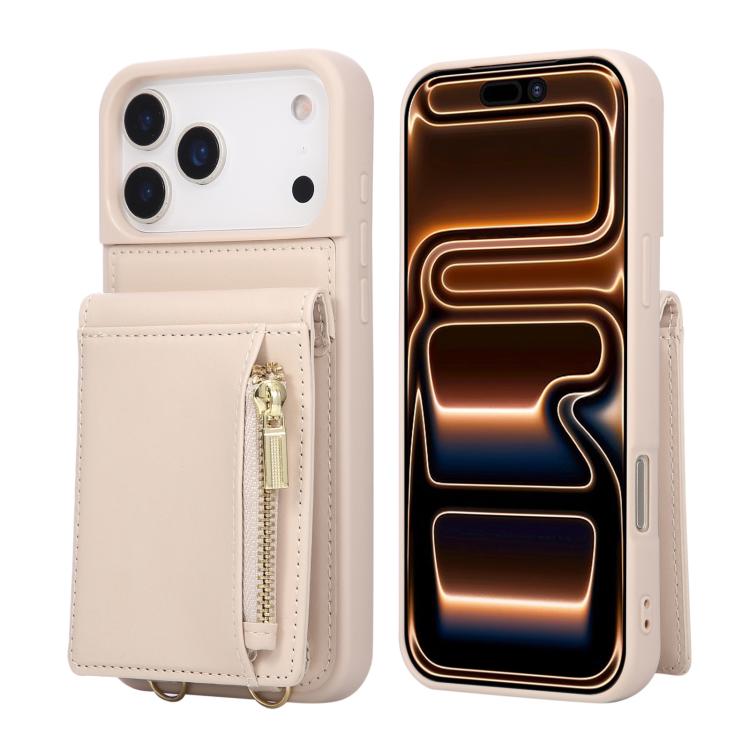 Umhängetasche mit Reißverschluss-Geldbörse aus Leder, für iPhone 17 Pro Max, für iPhone 17 Pro, für iPhone 17, für iPhone Air, für iPhone 16 Pro Max, für iPhone 16 Pro, für iPhone 16 Plus, für iPhone 16, für iPhone 15 Pro Max