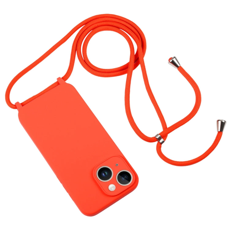 Crossbody-Umhängeband Flüssigsilikonhülle, für iPhone 15 Plus, für iPhone 15