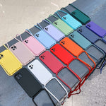 Umhängeband-Flüssigsilikonhülle, Für iPhone 16 Pro Max, Für iPhone 16 Pro, Für iPhone 16 Plus
