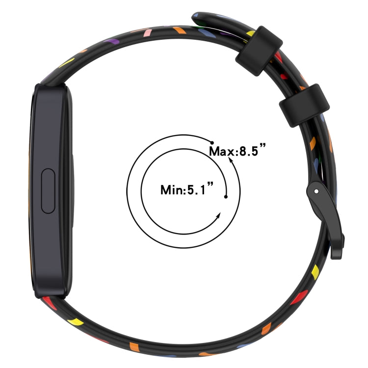 Sports Rainbow Dots Silicone Watch Band, For Huawei Band 10 / 9 / 8