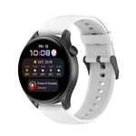Solid Color Silicone Stainless Steel Black Buckle Watch Band, Black Buckle