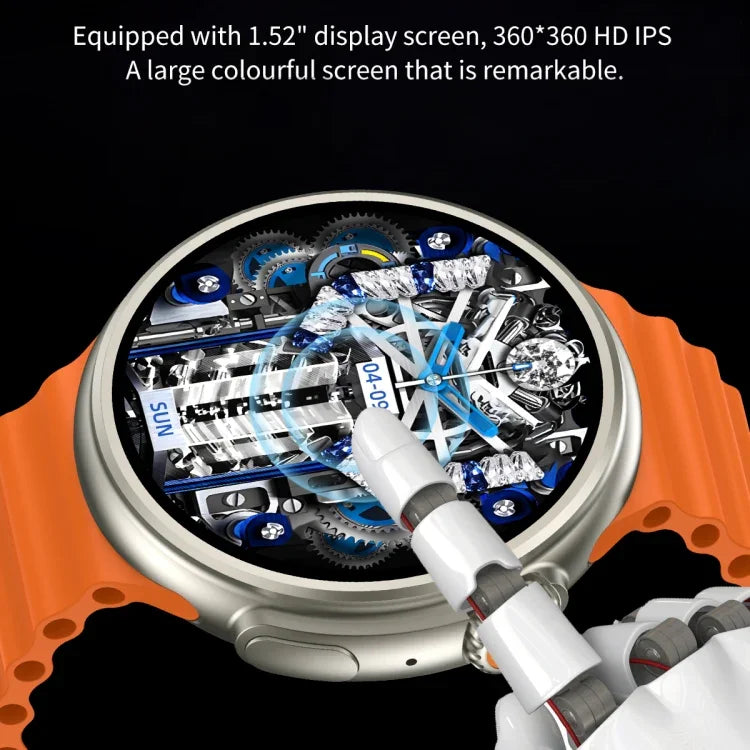 Z78 Ultra Smartwatch mit 1,52 Zoll rundem HD-Display und Unterstützung für Herzfrequenz- und Blutsauerstoffmessung