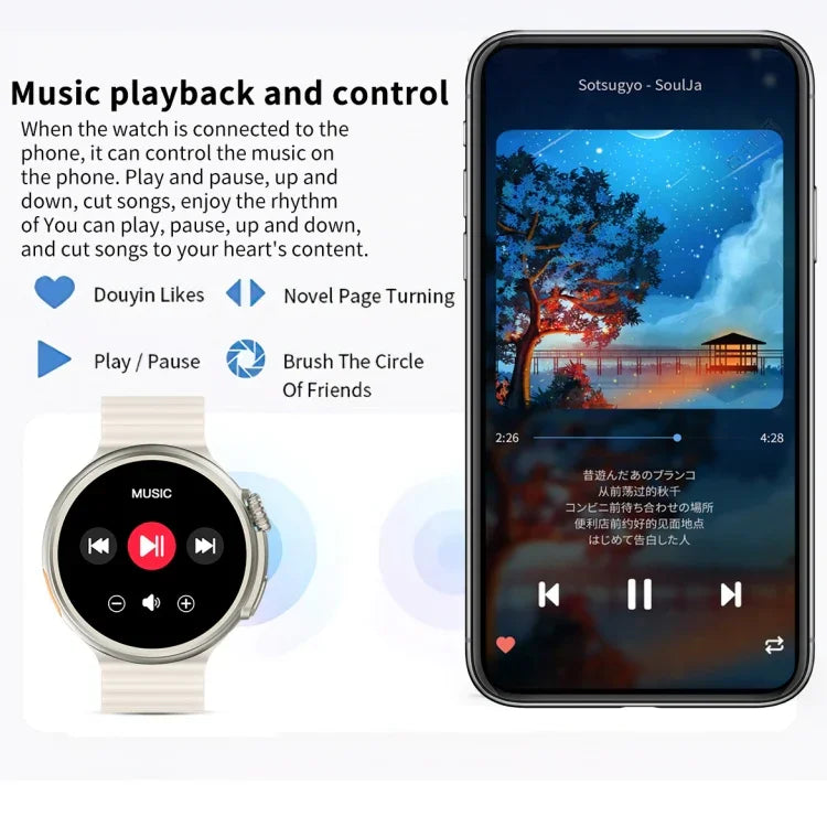 Z78 Ultra Smartwatch mit 1,52 Zoll rundem HD-Display und Unterstützung für Herzfrequenz- und Blutsauerstoffmessung