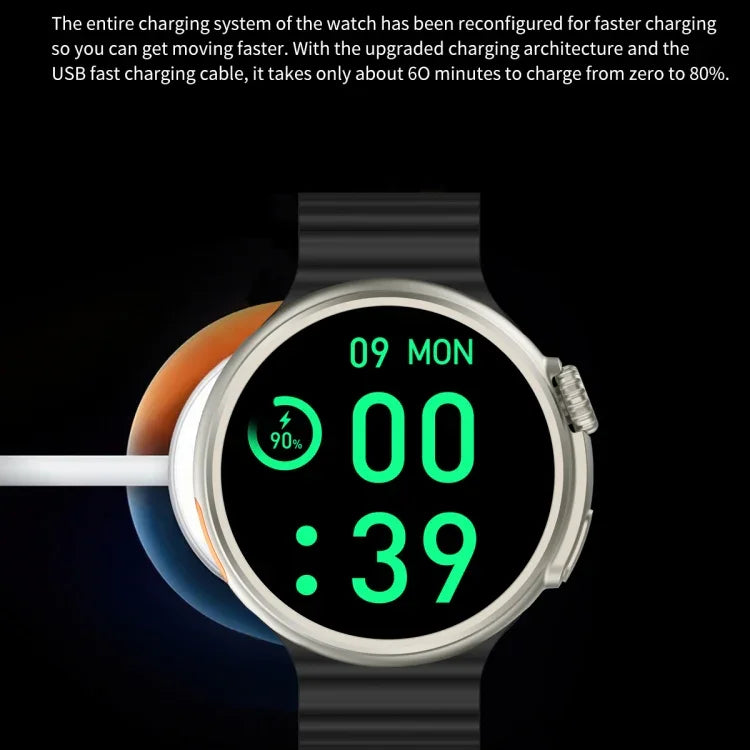 Z78 Ultra Smartwatch mit 1,52 Zoll rundem HD-Display und Unterstützung für Herzfrequenz- und Blutsauerstoffmessung