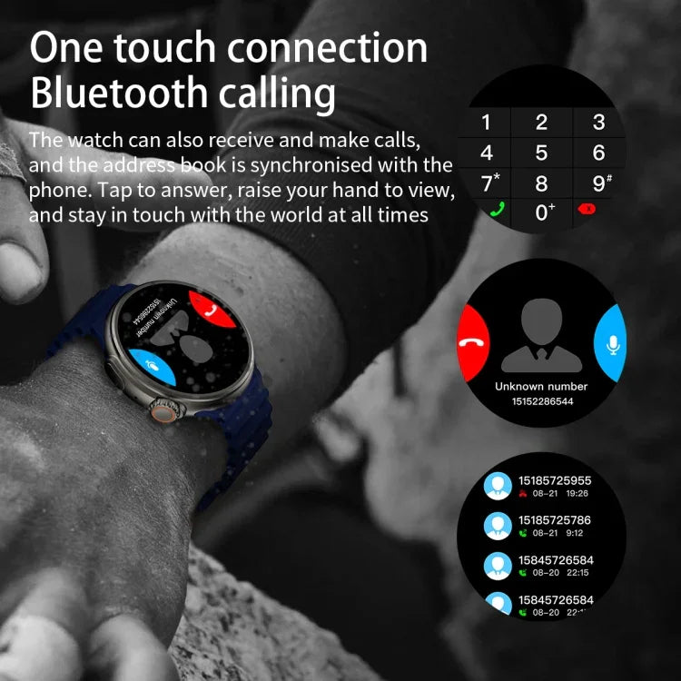 Z78 Ultra Smartwatch mit 1,52 Zoll rundem HD-Display und Unterstützung für Herzfrequenz- und Blutsauerstoffmessung