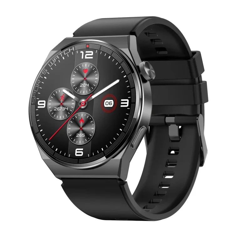 KT62 Smartwatch mit 1,36 Zoll TFT-Rundbildschirm, unterstützt Bluetooth-Anrufe/Blutsauerstoffmessung, Silikonarmband, Lederarmband, Stahlarmband