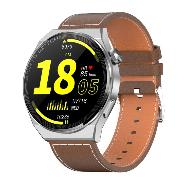KT62 Smartwatch mit 1,36 Zoll TFT-Rundbildschirm, unterstützt Bluetooth-Anrufe/Blutsauerstoffmessung, Silikonarmband, Lederarmband, Stahlarmband