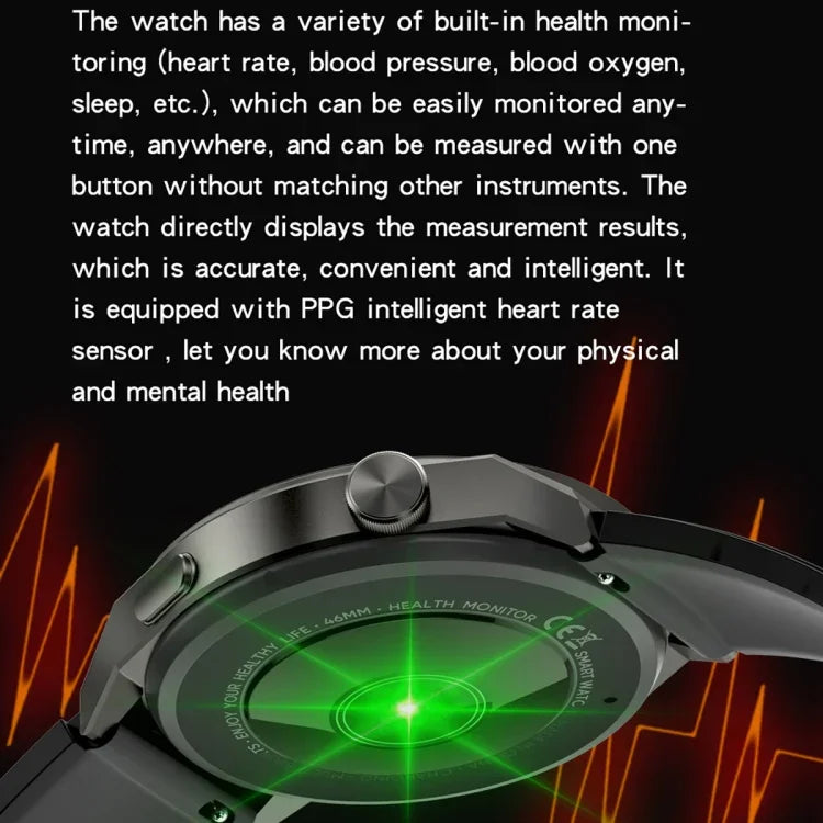 KT62 Smartwatch mit 1,36 Zoll TFT-Rundbildschirm, unterstützt Bluetooth-Anrufe/Blutsauerstoffmessung, Silikonarmband, Lederarmband, Stahlarmband