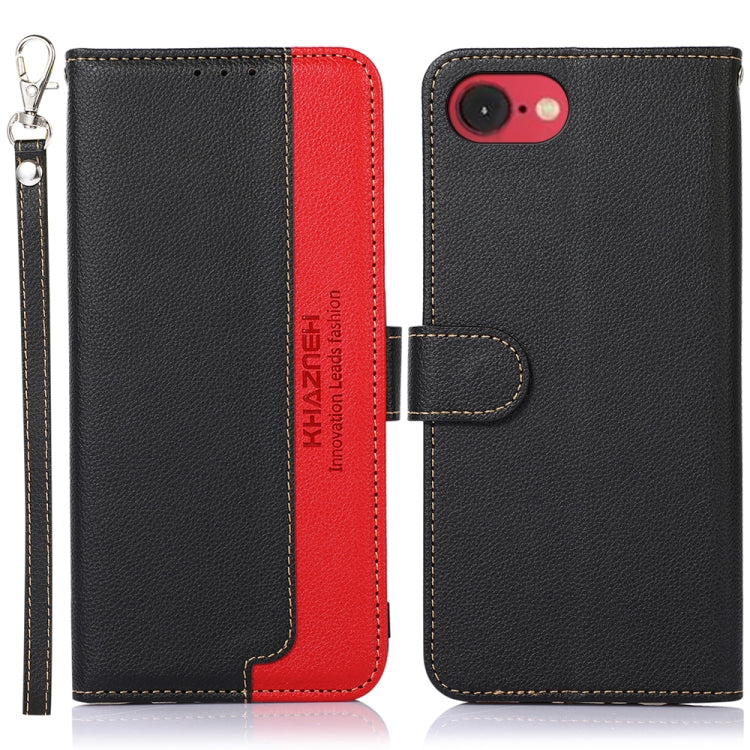 KHAZNEH Litschi-Textur-Leder-RFID-Handyhülle, für iPhone 16e / 17e, für iPhone 17 Pro Max, für iPhone 17 Pro, für iPhone 17, für iPhone Air, für iPhone 16 Pro Max, für iPhone 16 Pro, für iPhone 16 Plus, für iPhone 16, für iPhone 15 Pro Max