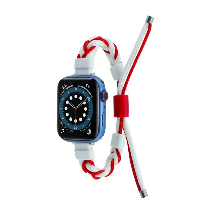 Silikon-Bohnen-Armband aus geflochtenem Nylon, passend für Apple Watch 42 mm und 38 mm