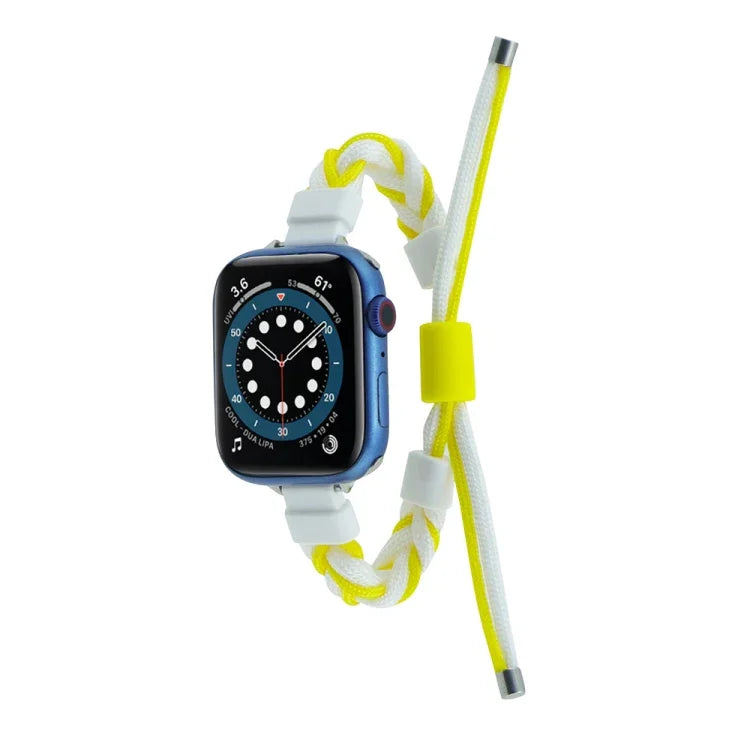 Silikon-Bohnen-Armband aus geflochtenem Nylon, passend für Apple Watch 42 mm und 38 mm