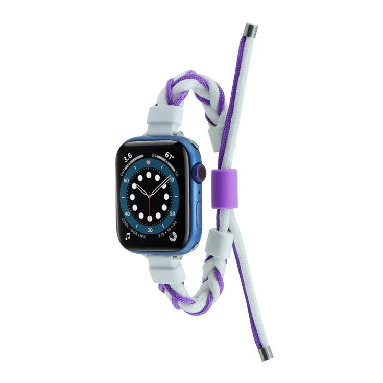 Silikon-Bohnen-Armband aus geflochtenem Nylon, passend für Apple Watch 42 mm und 38 mm