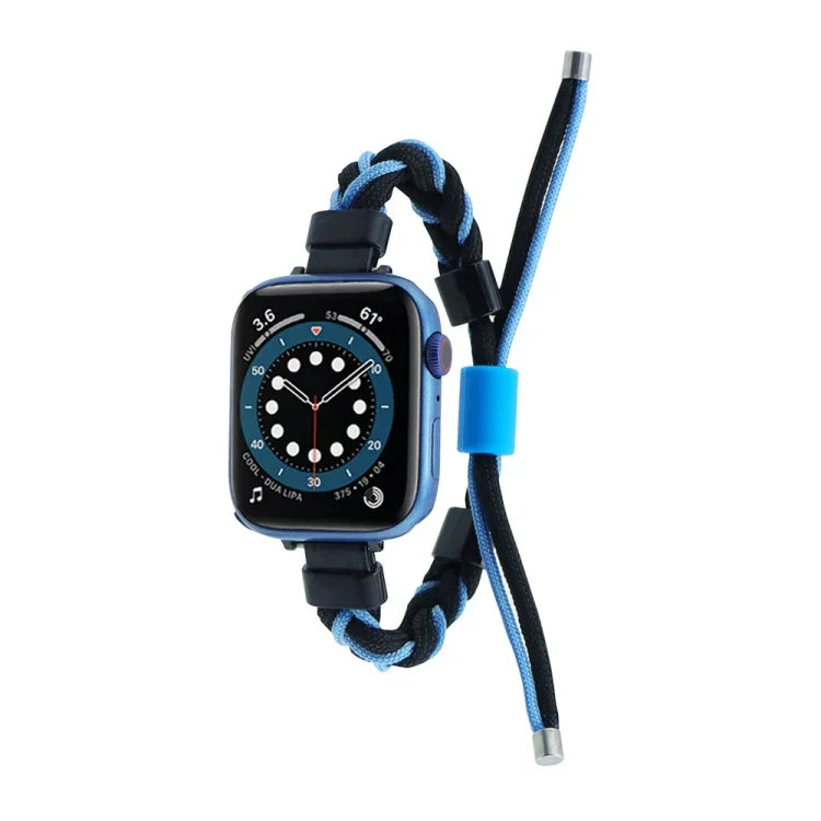 Silikon-Bohnen-Armband aus geflochtenem Nylon, passend für Apple Watch 42 mm und 38 mm