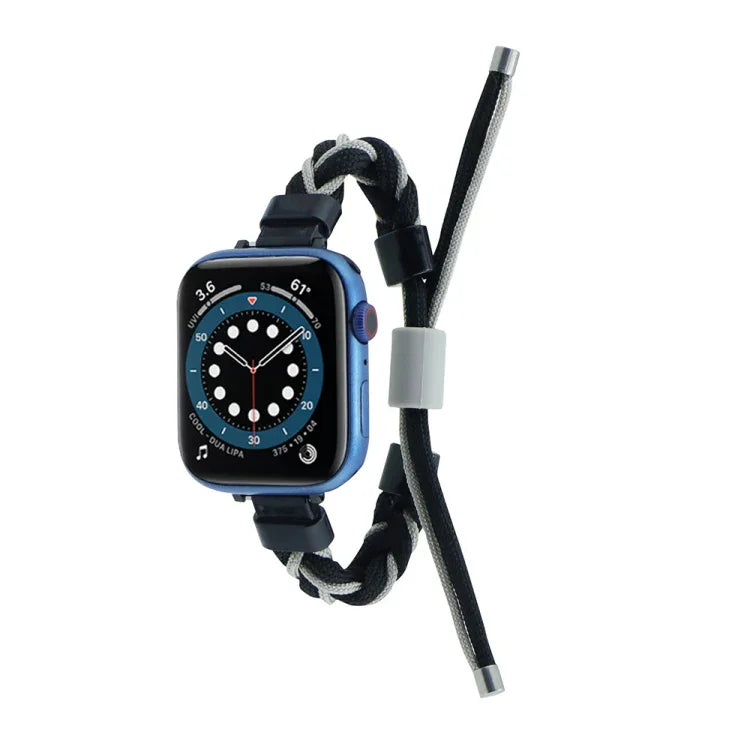 Silikon-Bohnen-Armband aus geflochtenem Nylon, passend für Apple Watch 42 mm und 38 mm